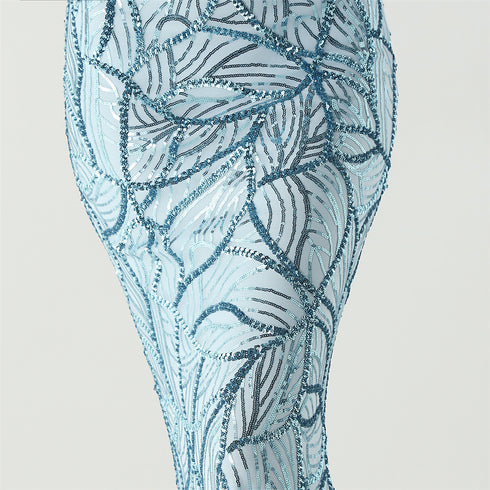 Graceful Sequin Embellished Mesh Mermaid Maxi Dress